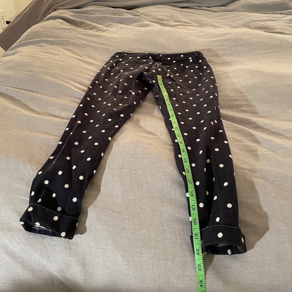 J. Crew Sloan navy polkadot capris - Picture 3 of 4